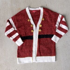 Ugly Christmas Sweater Festive Red and White Cardigan